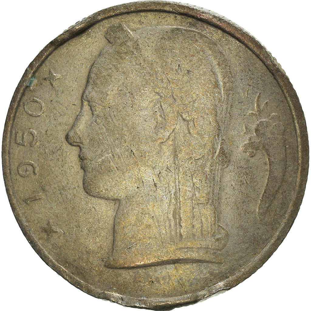 Coin, Belgium, 5 Francs, 5 Frank, 1950