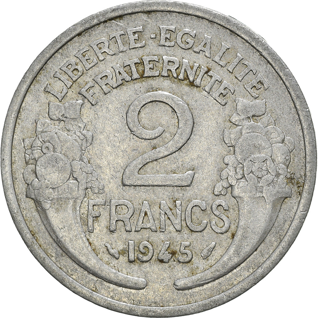 Moneta, Francia, 2 Francs, 1945