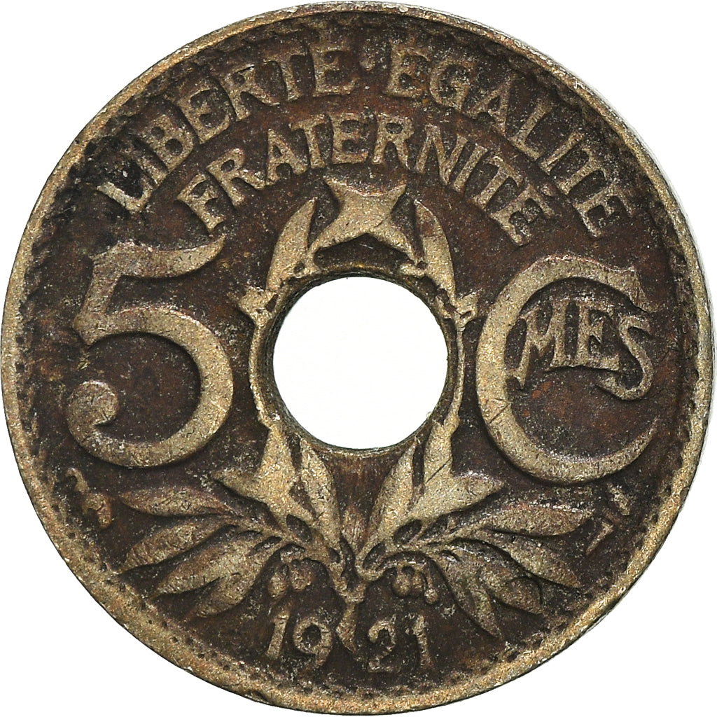 Moeda, França, 5 Centimes, 1921