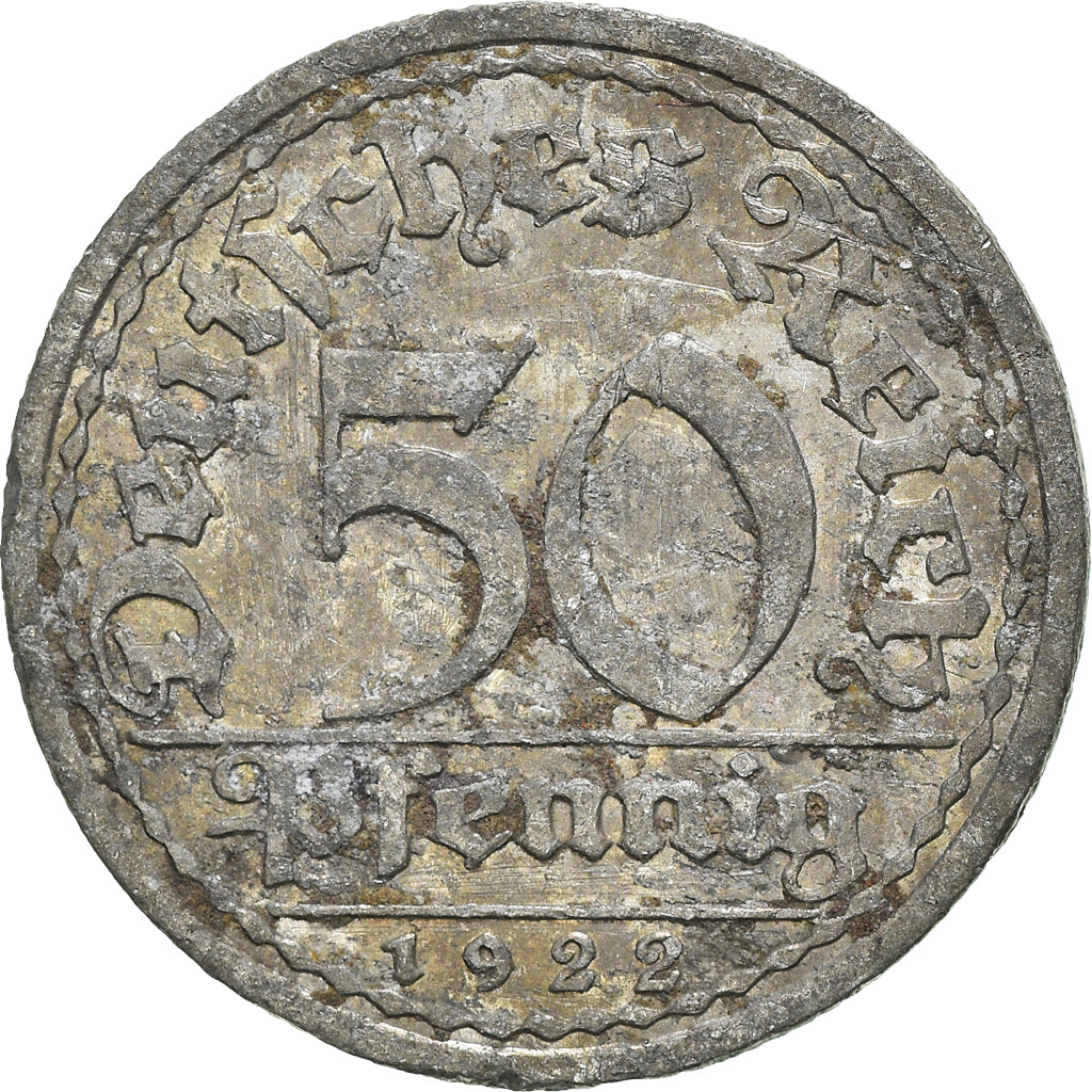 Moeda, Alemanha, 50 Pfennig, 1922