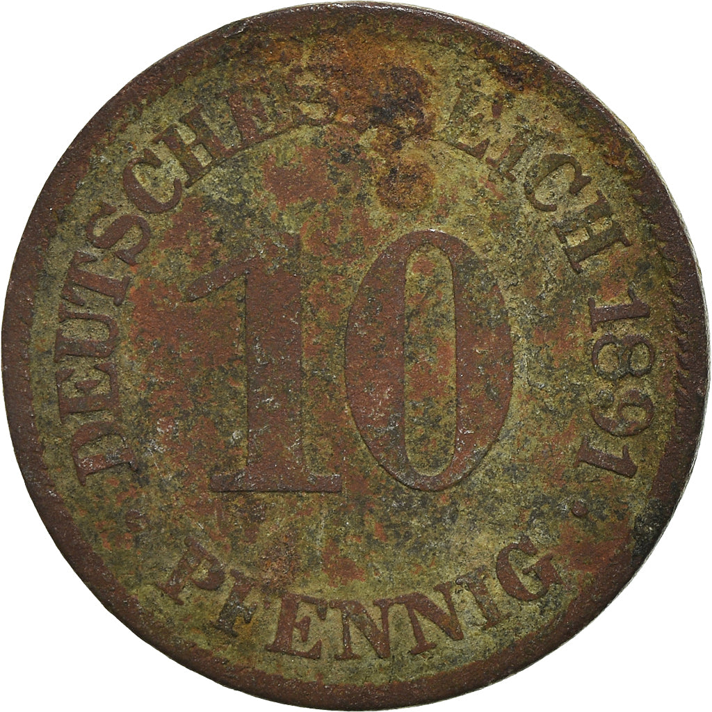 Moneta, NIEMCY - IMPERIUM, 10 Pfennig, 1891