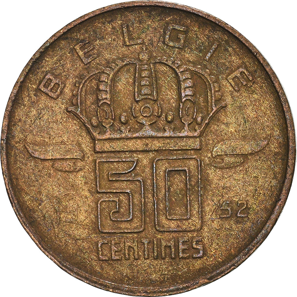 Münze, Belgien, 50 Centimes, 1952