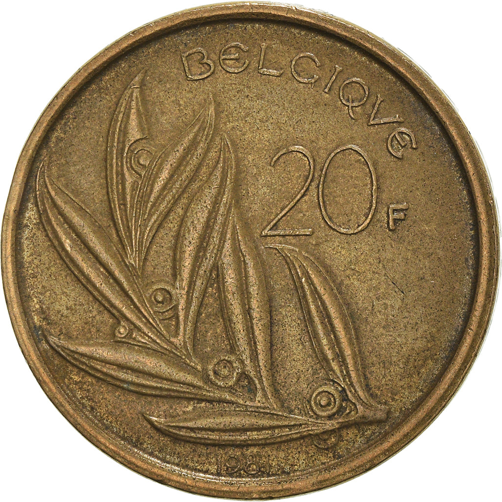 Münze, Belgien, 20 Francs, 20 Frank, 1981