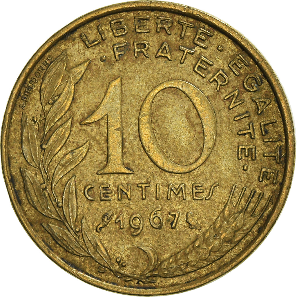Munten, Frankrijk, 10 Centimes, 1967
