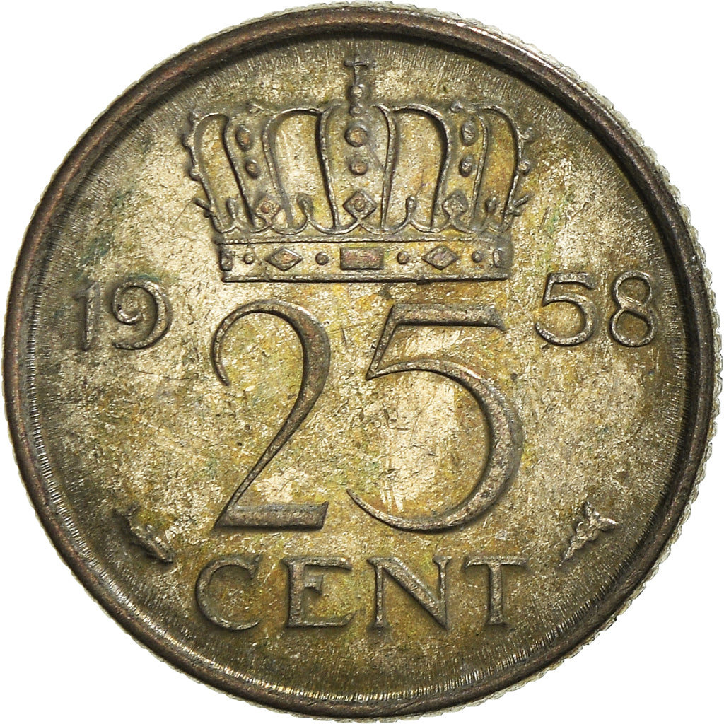Coin, Netherlands, 25 Cents, 1958