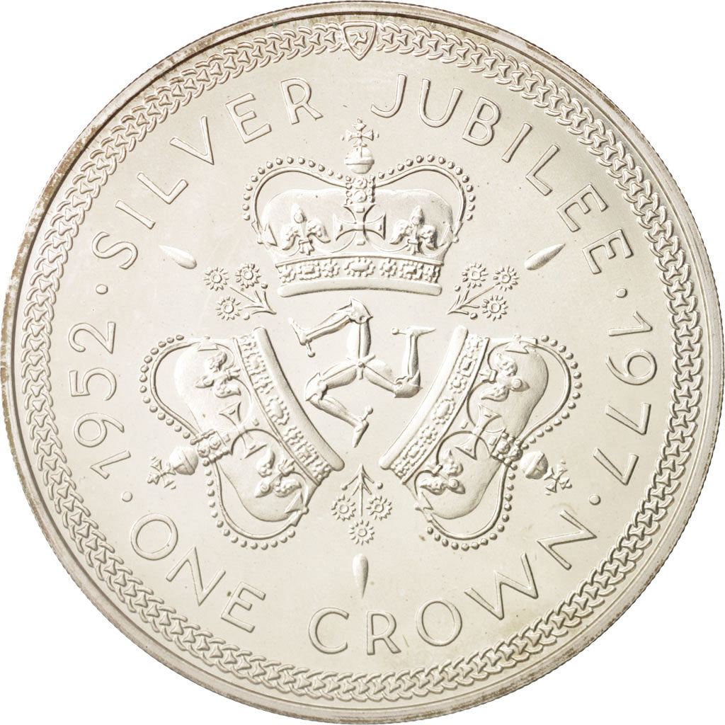 Coin, Isle of Man, Elizabeth II, Crown, 1977, Pobjoy Mint, MS(63), Silver