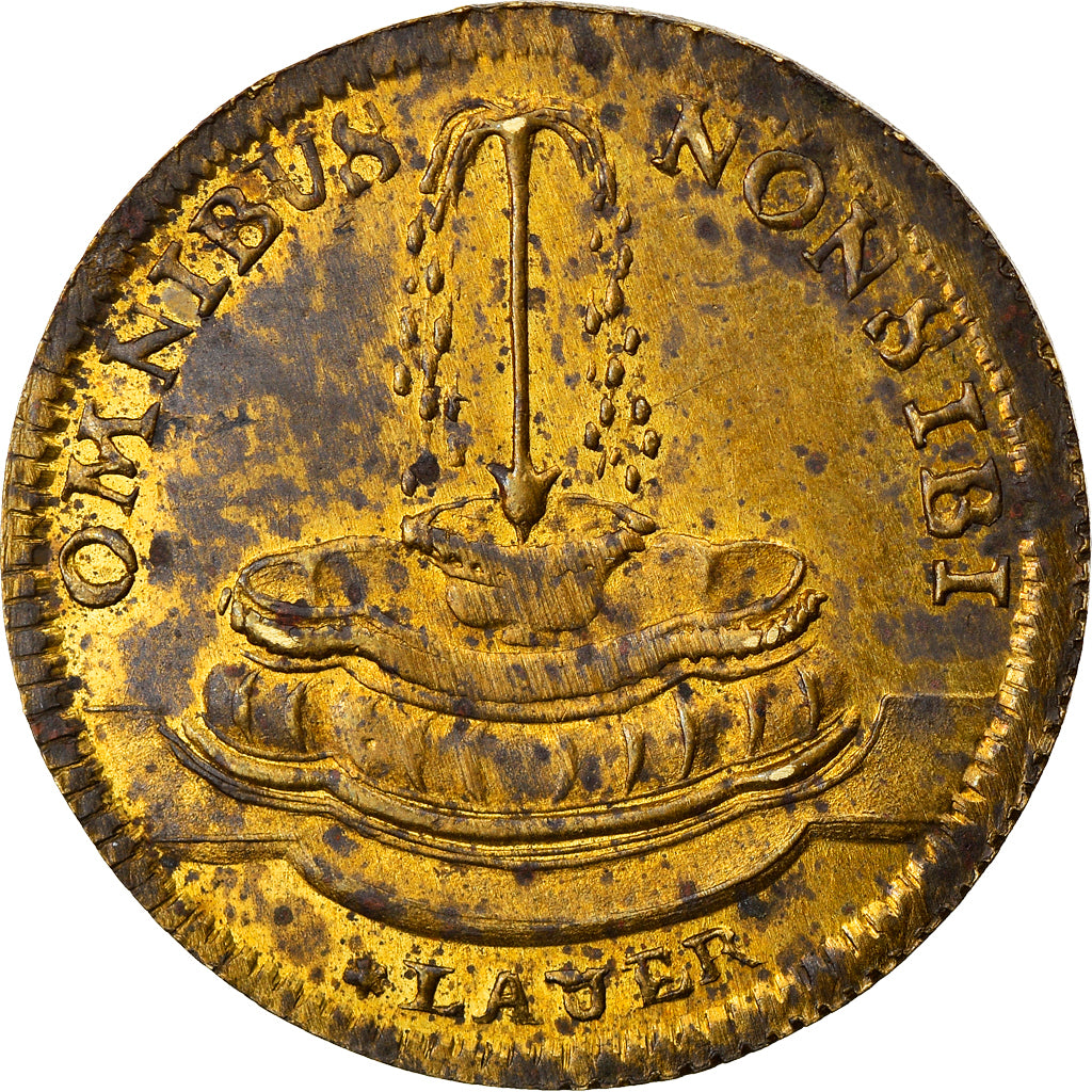 France, Token, Royal, Louis XVI, omnibus Non Sibi, VF(20-25), Brass