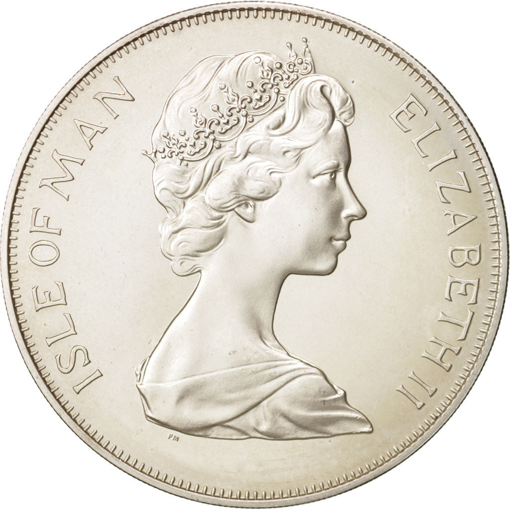 Coin, Isle of Man, Elizabeth II, Crown, 1977, Pobjoy Mint, MS(63), Silver