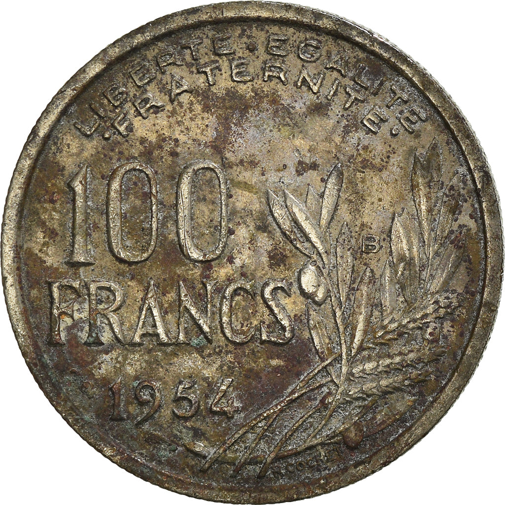 Munten, Frankrijk, 100 Francs, 1954