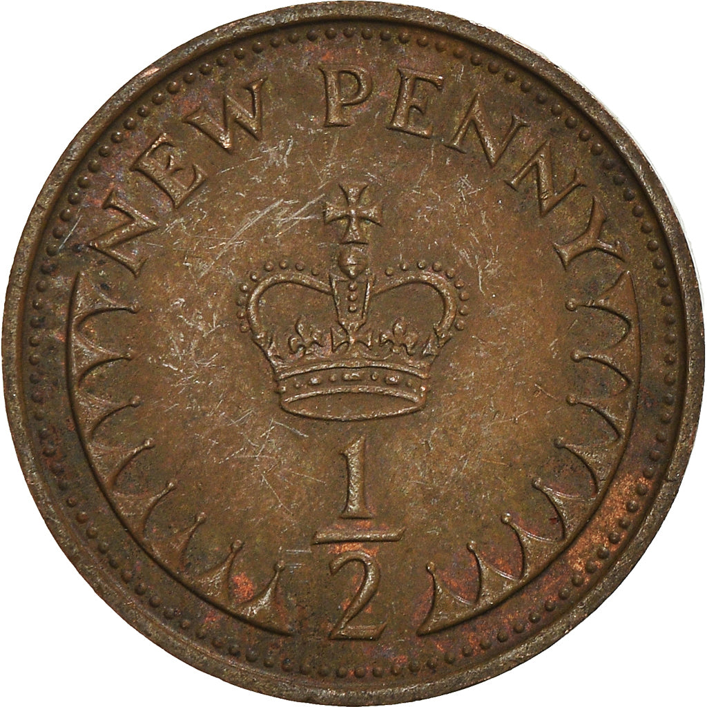 Monnaie, Grande-Bretagne, 1/2 New Penny, 1971