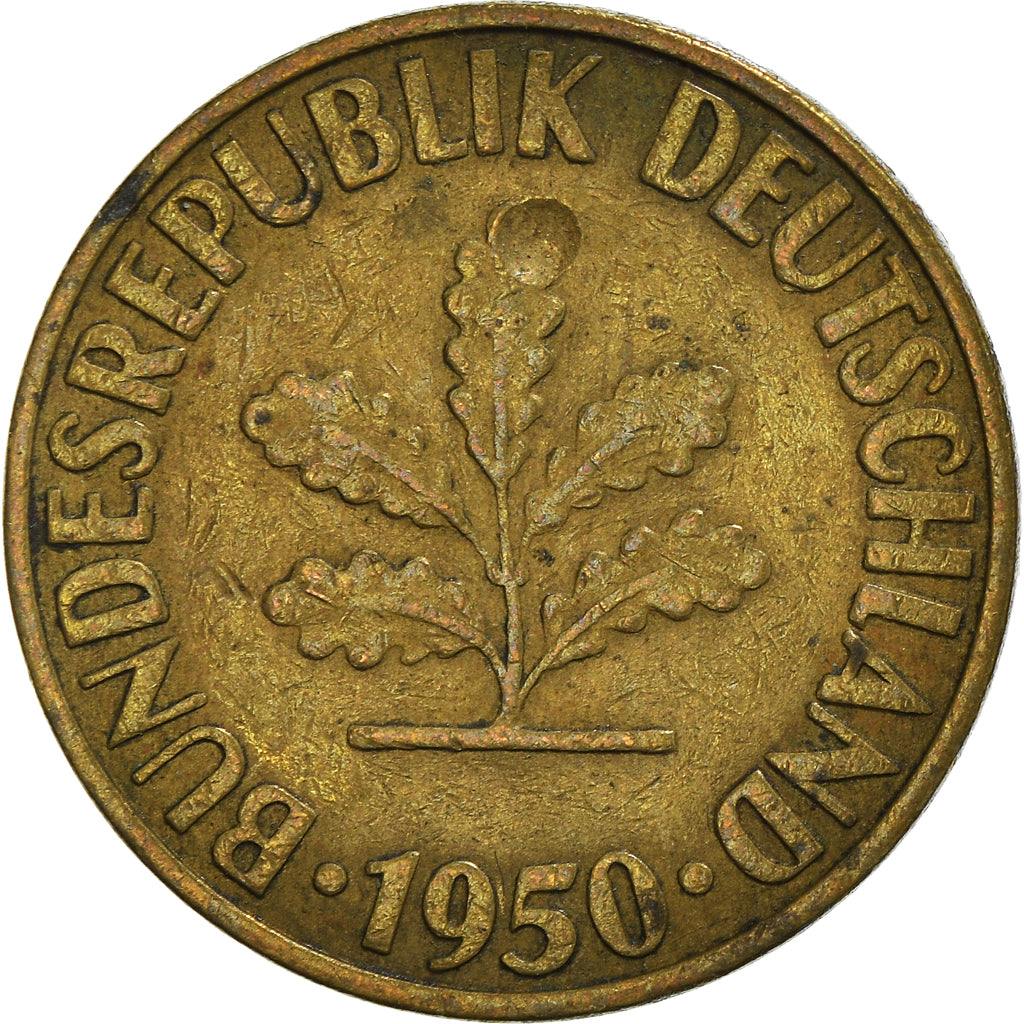 Moneda, ALEMANIA - REPÚBLICA FEDERAL, 10 Pfennig, 1950