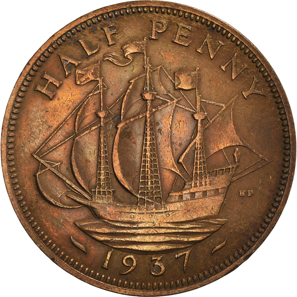 Monnaie, Grande-Bretagne, 1/2 Penny, 1937