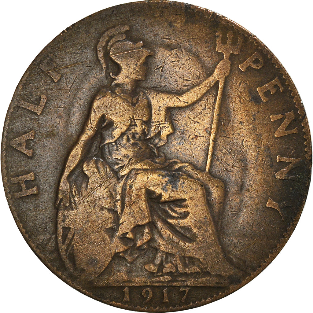 Monnaie, Grande-Bretagne, 1/2 Penny, 1917
