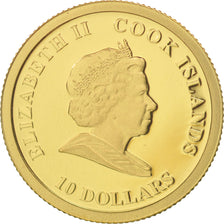 Moneda, Islas Cook, Elizabeth II, 10 Dollars, 2010, CIT, FDC, Oro, KM:1296