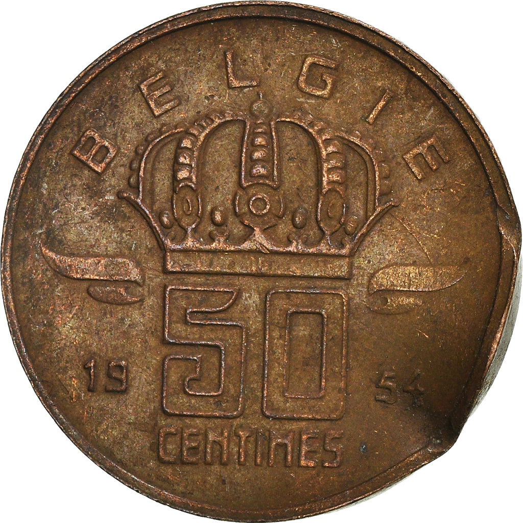 Münze, Belgien, 50 Centimes, 1954