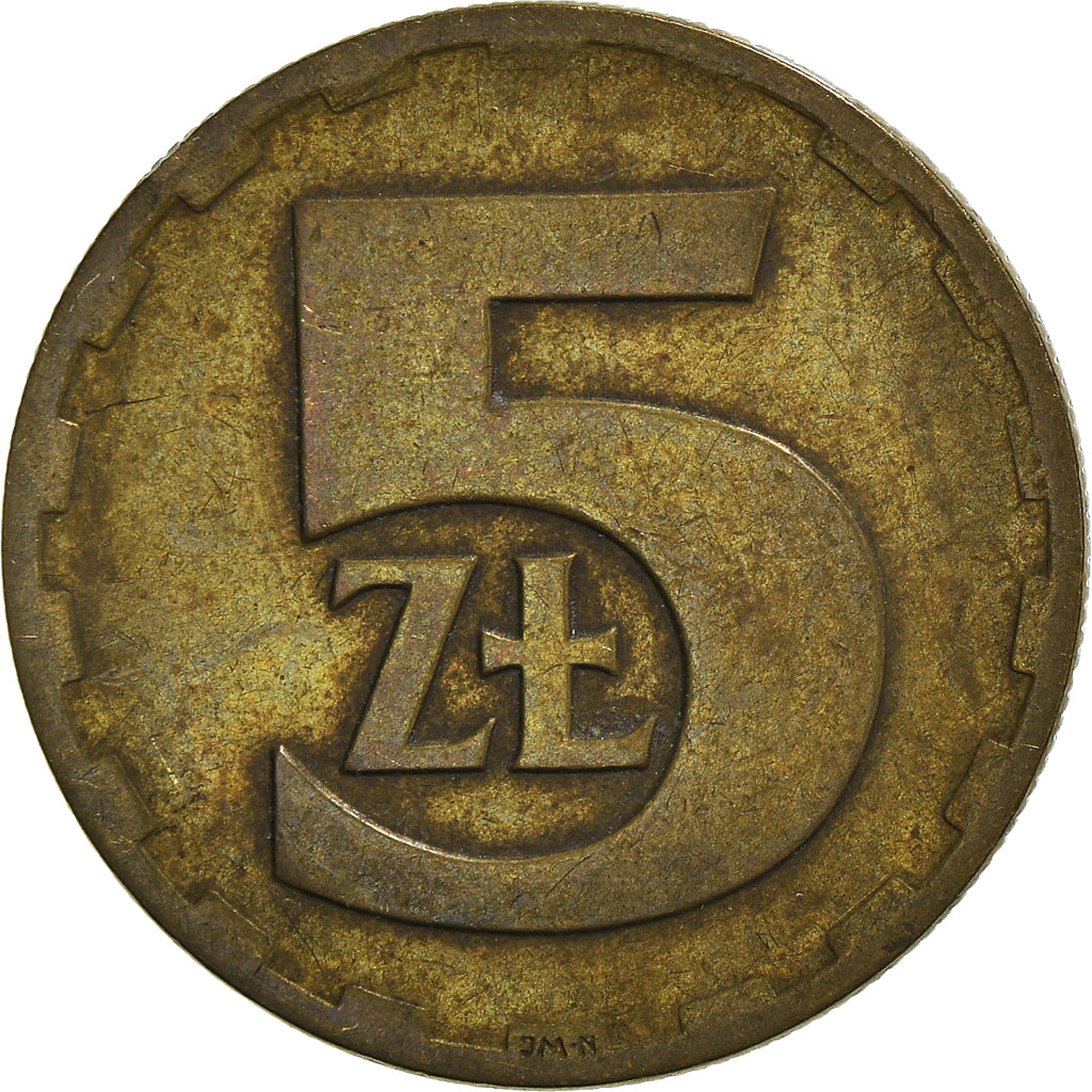 Moneta, Polonia, 5 Zlotych, 1976