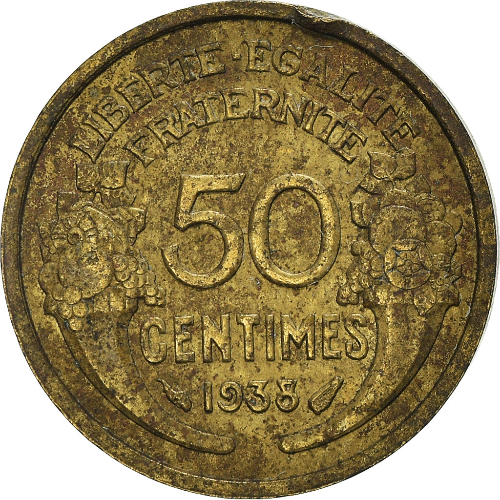 Moeda, França, 50 Centimes, 1938