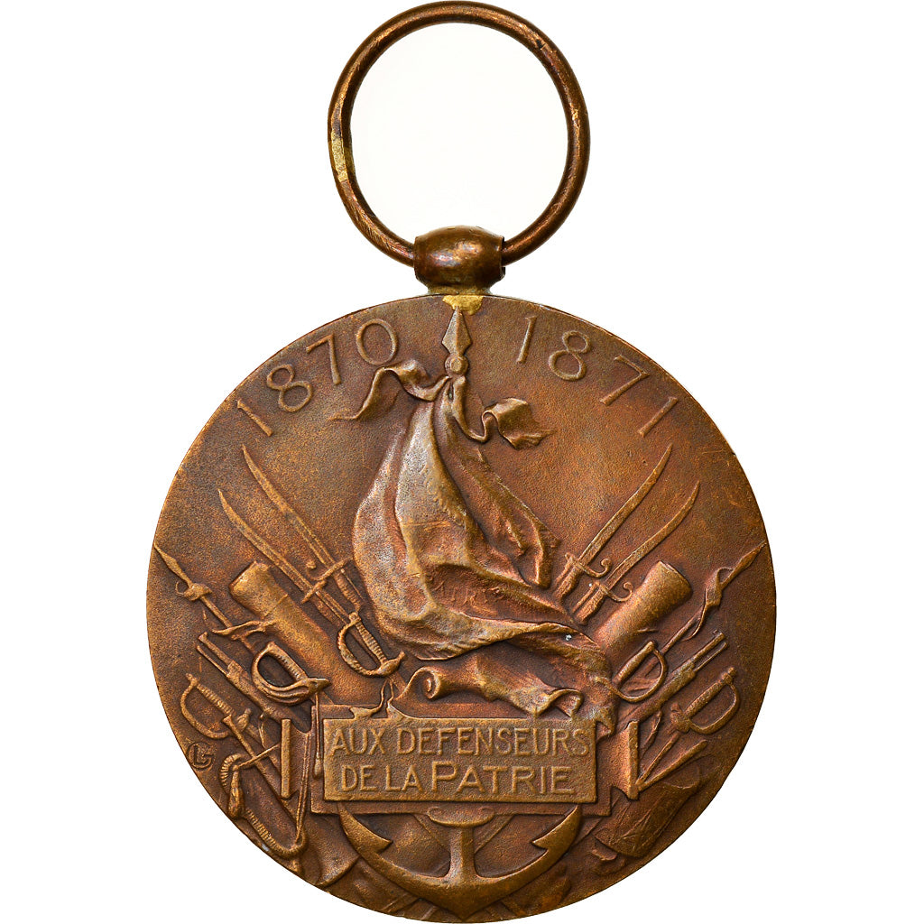 Francja, Aux Défenseurs de la Patrie, WAR, Medal, 1870-1871, Doskonała