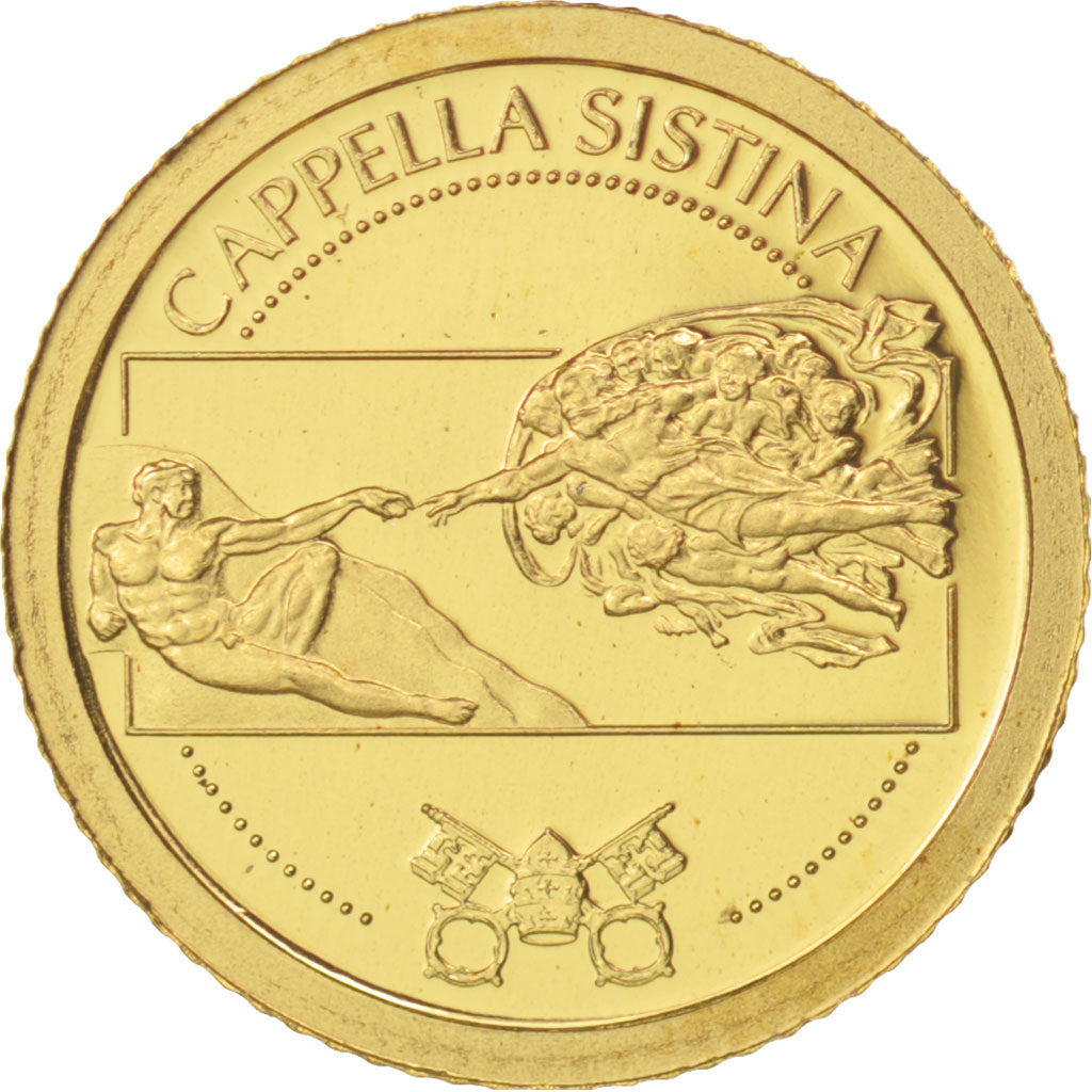 Liberia, 12 Dollars, Chapelle Sixtine, 2010, MS(65-70), Gold