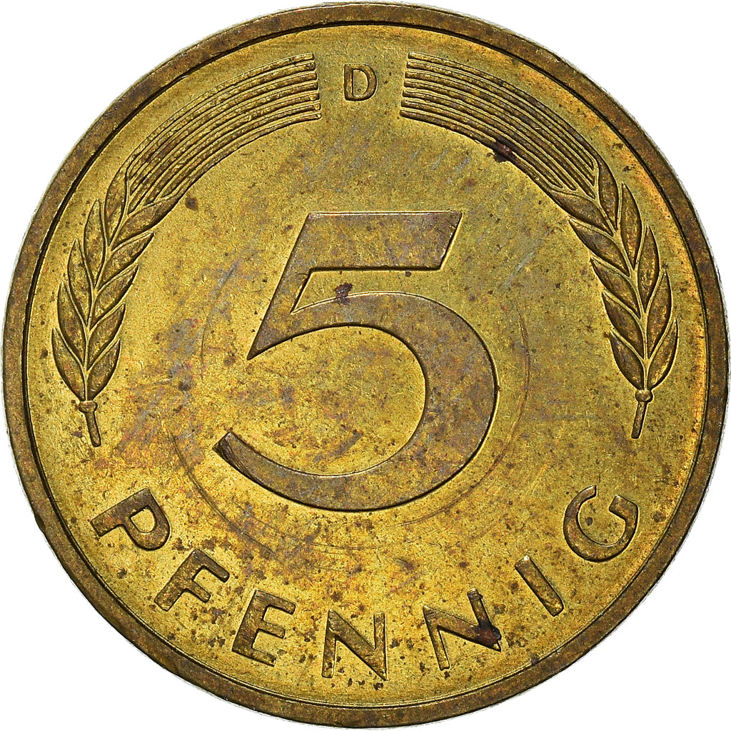 Münze, Bundesrepublik Deutschland, 5 Pfennig, 1989