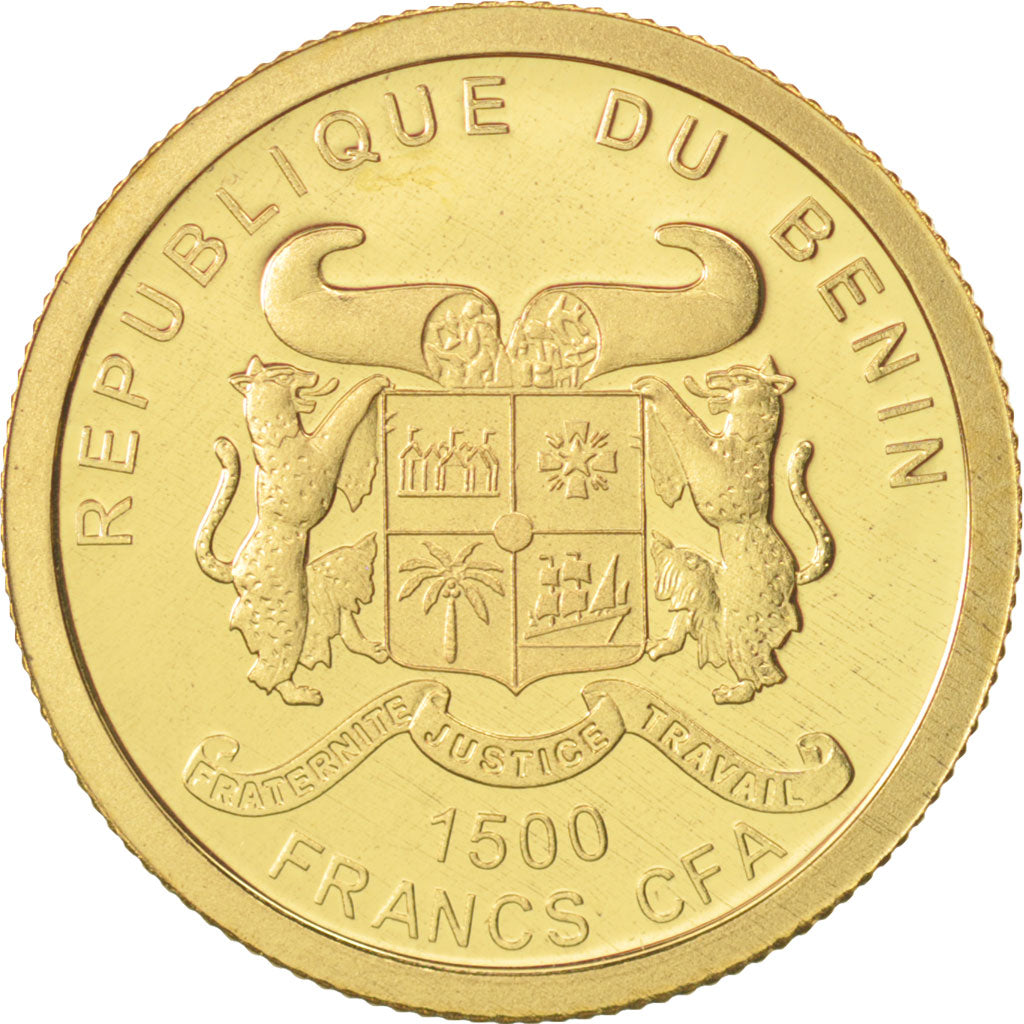 Benin, 1500 Francs CFA, Jean-Paul II, 2011, MS(65-70), Gold