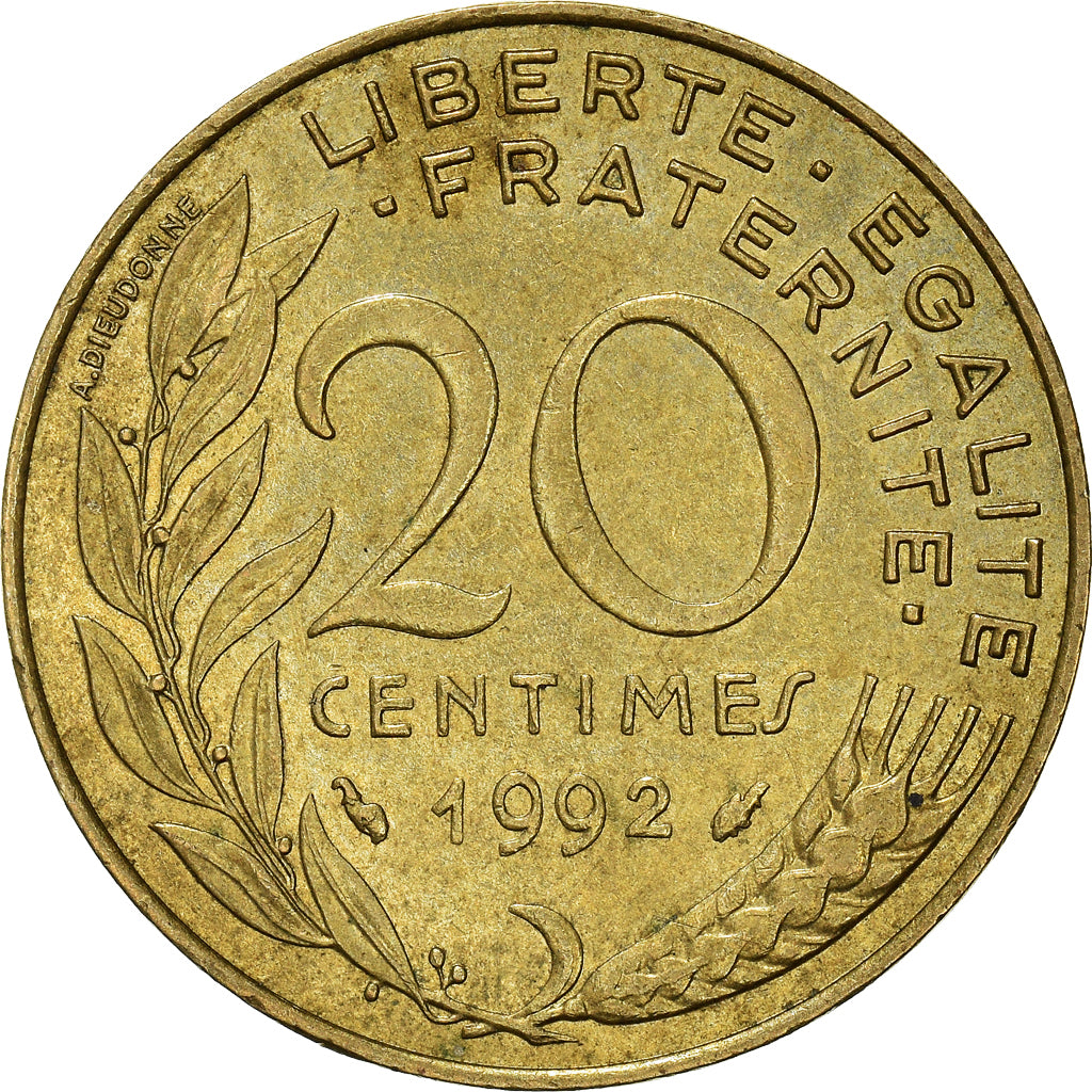 Münze, Frankreich, 20 Centimes, 1992
