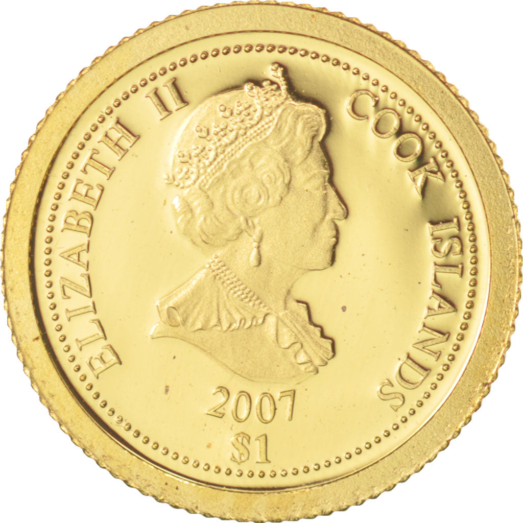 Cook Islands, Dollar, Monaco, Grace Kelly, 2007, MS(65-70), Gold