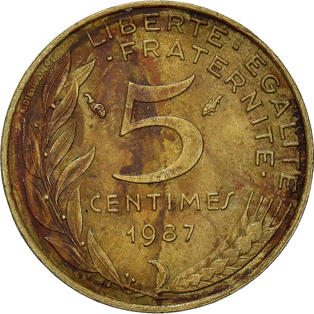 Moneda, Francia, 5 Centimes, 1987