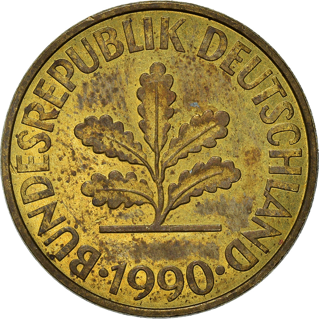 Moneda, ALEMANIA - REPÚBLICA FEDERAL, 10 Pfennig, 1990
