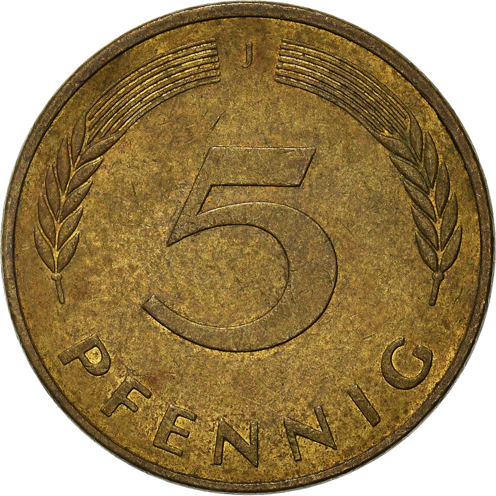 Moeda, ALEMANHA - REPÚBLICA FEDERAL, 5 Pfennig