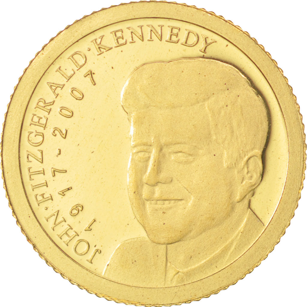 Palau, Dollar, JF Kennedy, 2007, MS(65-70), Gold
