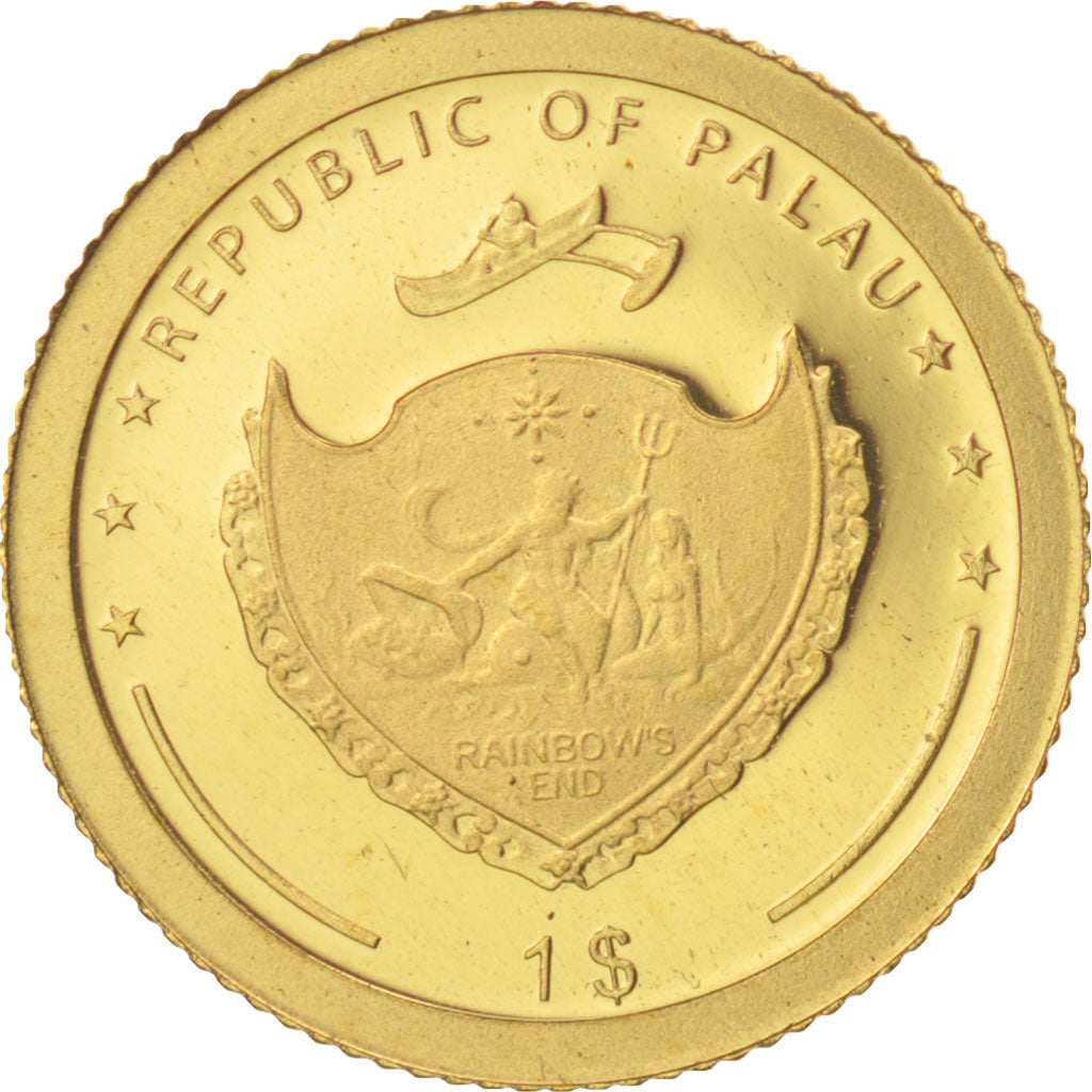 Palau, Dollar, JF Kennedy, 2007, MS(65-70), Gold