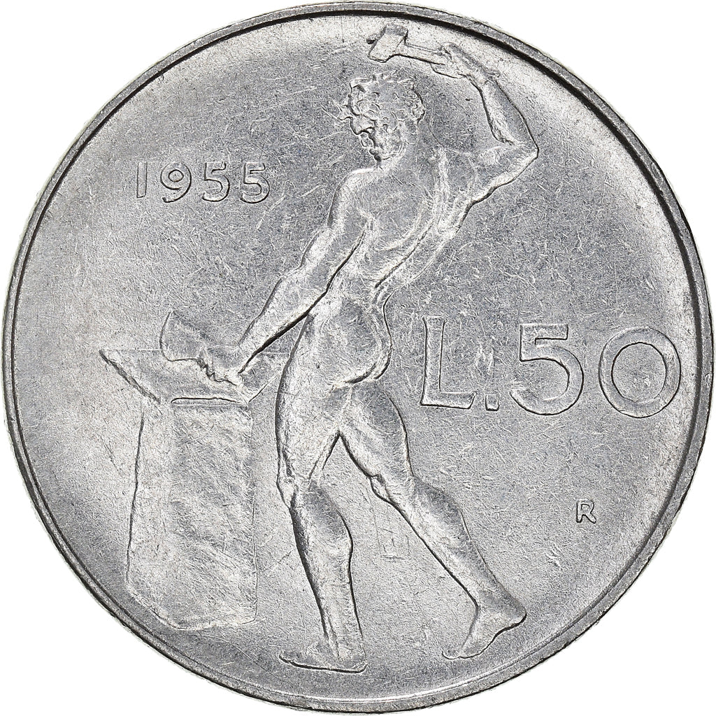 Monnaie, Italie, 50 Lire, 1955