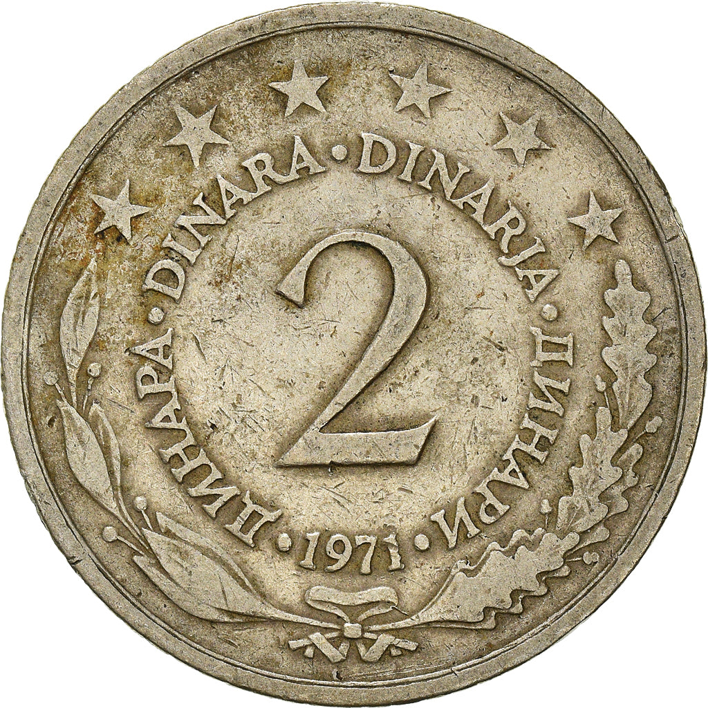 Münze, Jugoslawien, 2 Dinara, 1971