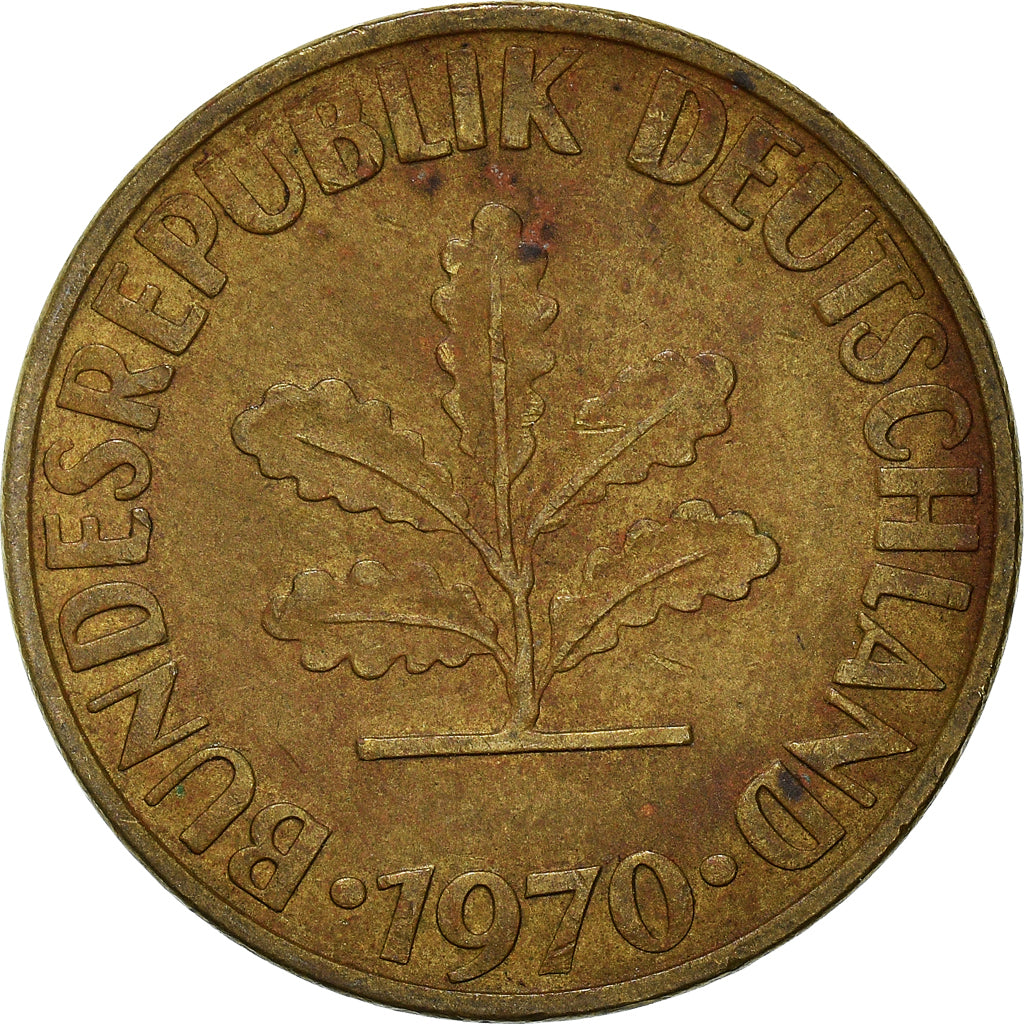 Moeda, ALEMANHA - REPÚBLICA FEDERAL, 10 Pfennig, 1970