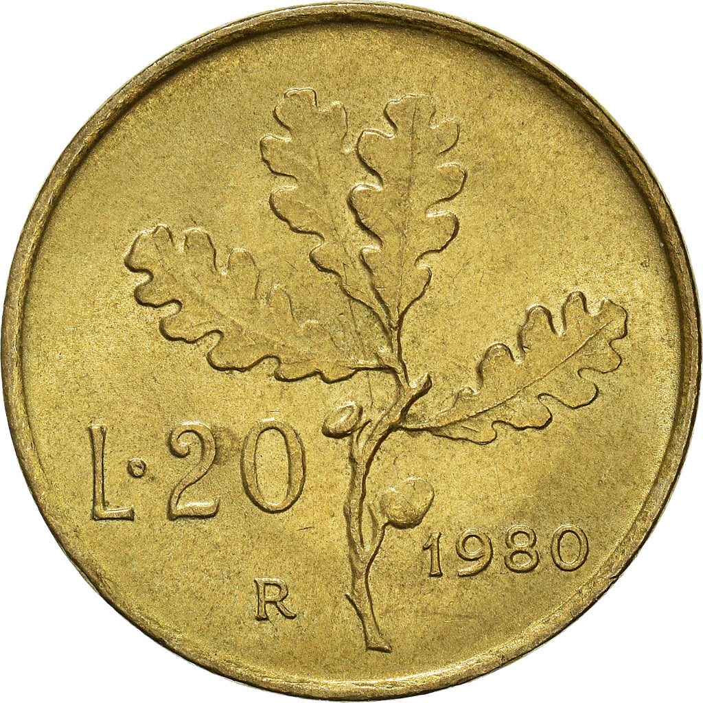 Monnaie, Italie, 20 Lire, 1980