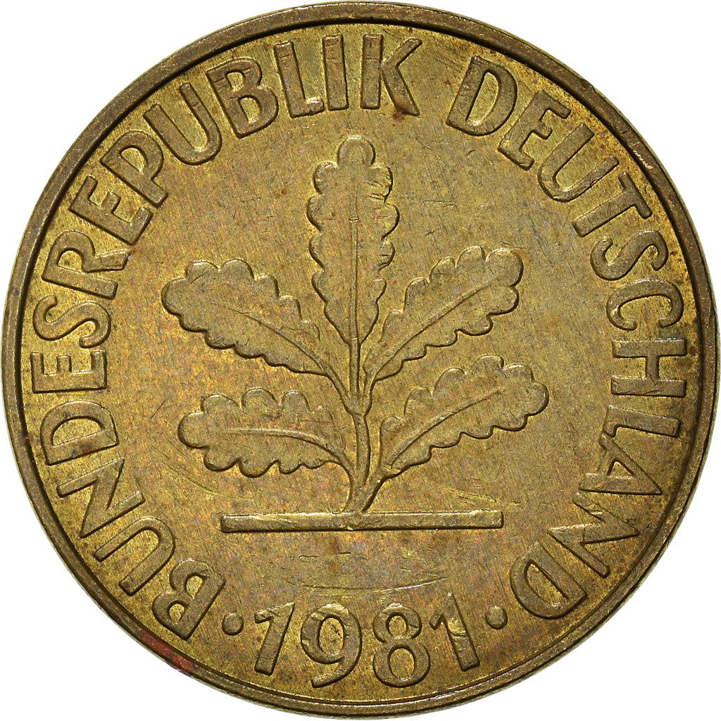 Moneda, ALEMANIA - REPÚBLICA FEDERAL, 10 Pfennig, 1981