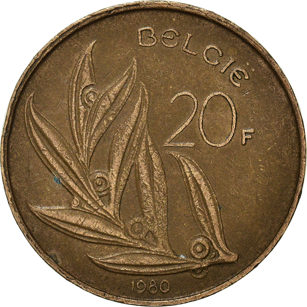 Münze, Belgien, 20 Francs, 20 Frank, 1980