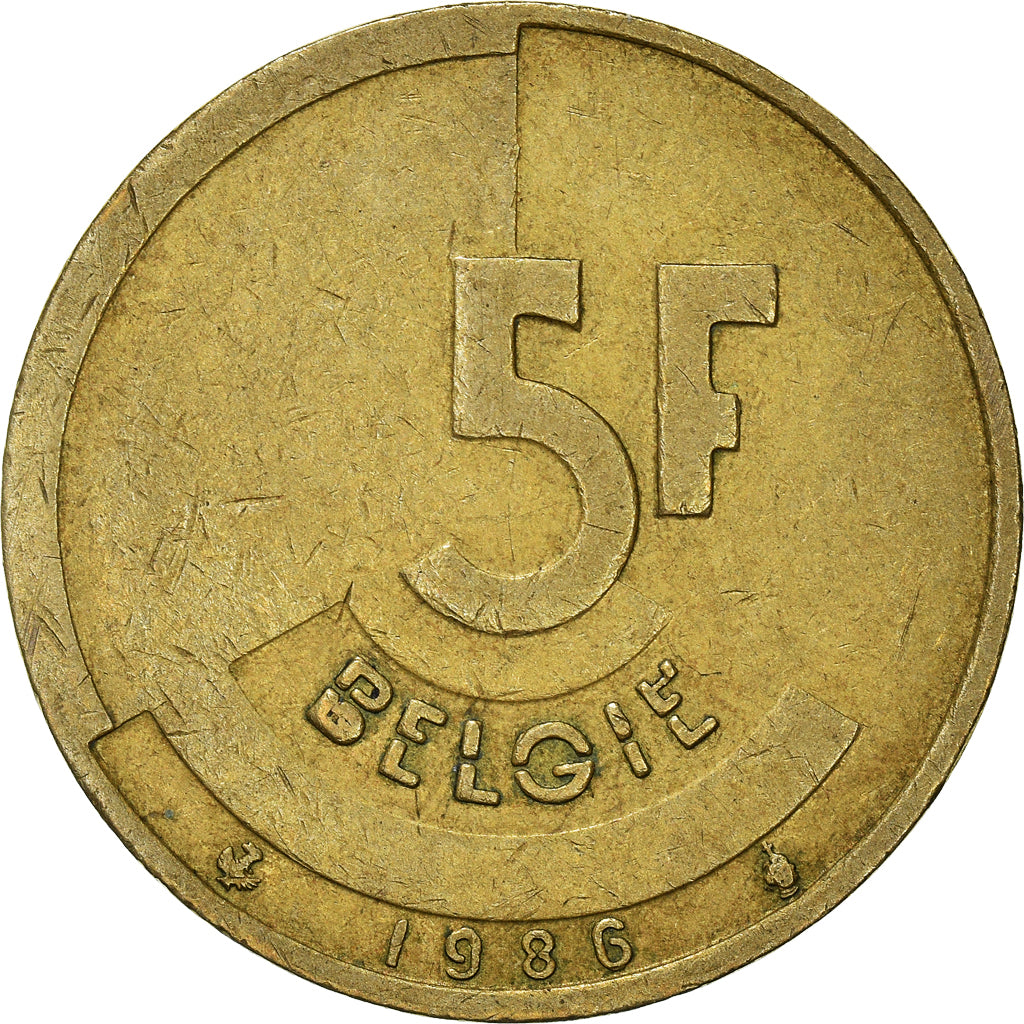 Münze, Belgien, 5 Francs, 5 Frank, 1986