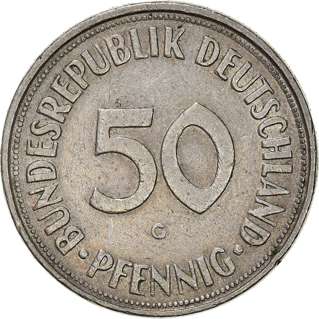 Moneda, ALEMANIA - REPÚBLICA FEDERAL, 50 Pfennig, 1950
