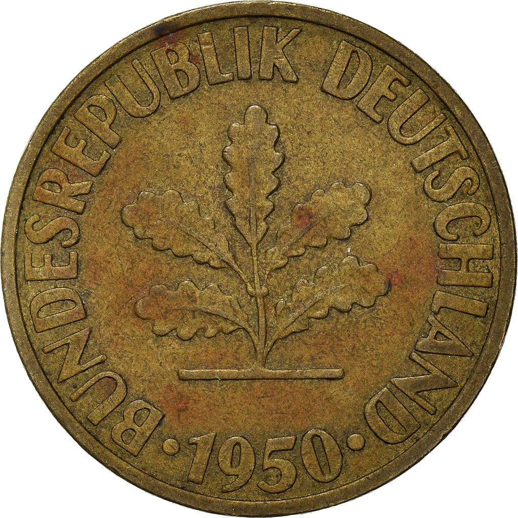 Moneda, ALEMANIA - REPÚBLICA FEDERAL, 10 Pfennig, 1950