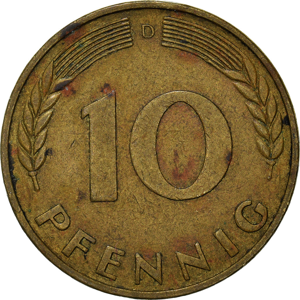 Moneda, ALEMANIA - REPÚBLICA FEDERAL, 10 Pfennig, 1950
