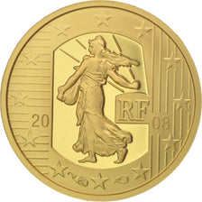 France, 5 Euro, Semeuse, 2008, MS(65-70), Gold, KM:1538