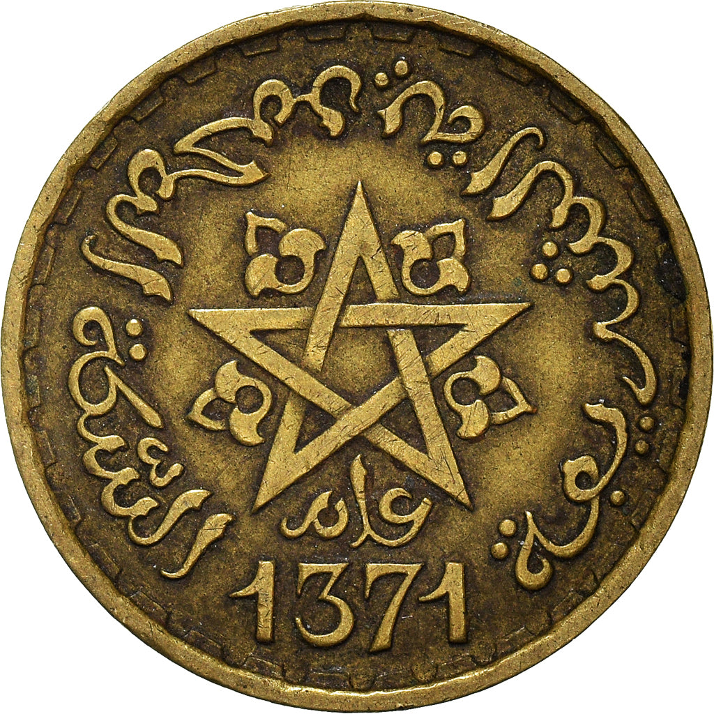 Moneta, Marocco, 10 Francs, 1371