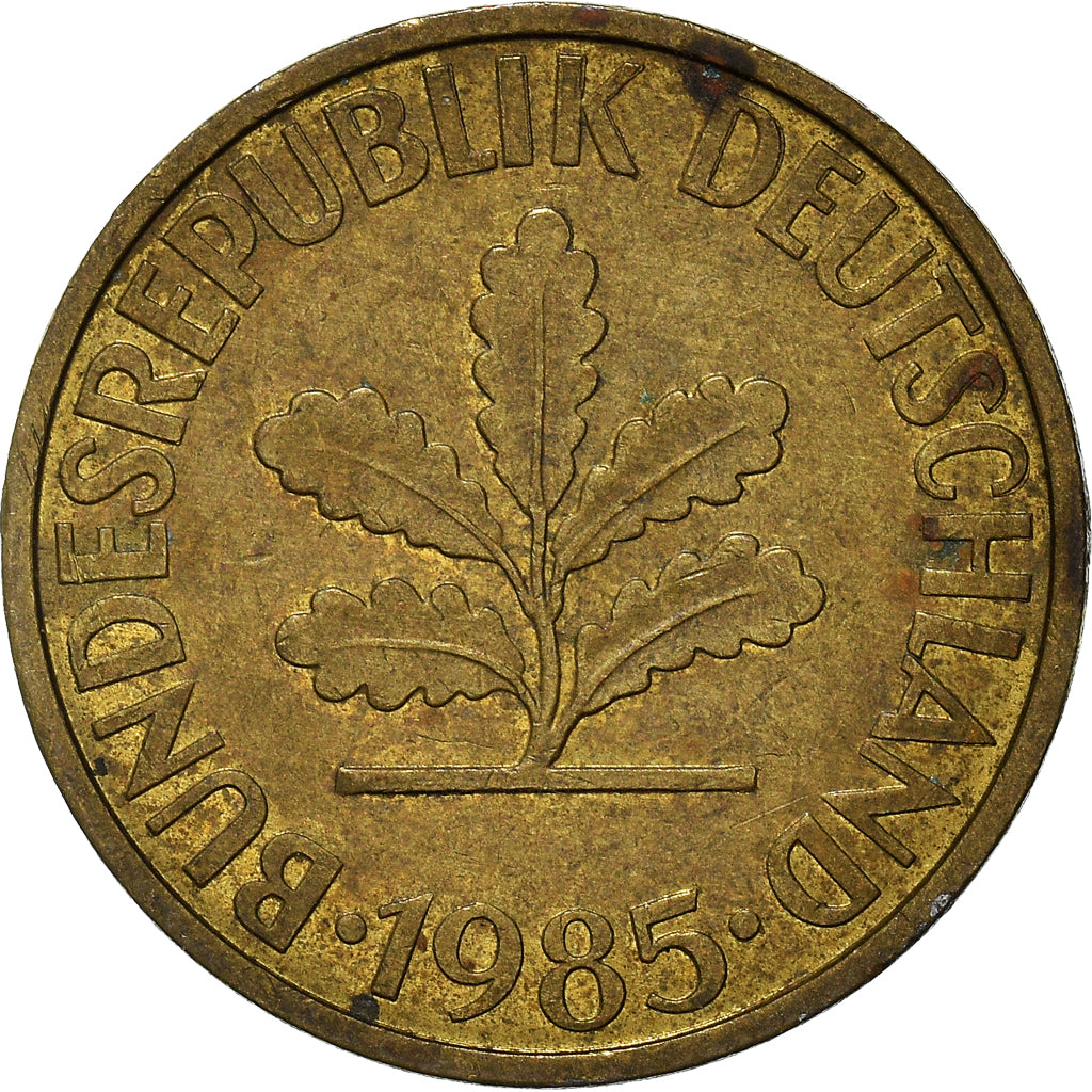 Moeda, ALEMANHA - REPÚBLICA FEDERAL, 10 Pfennig, 1985