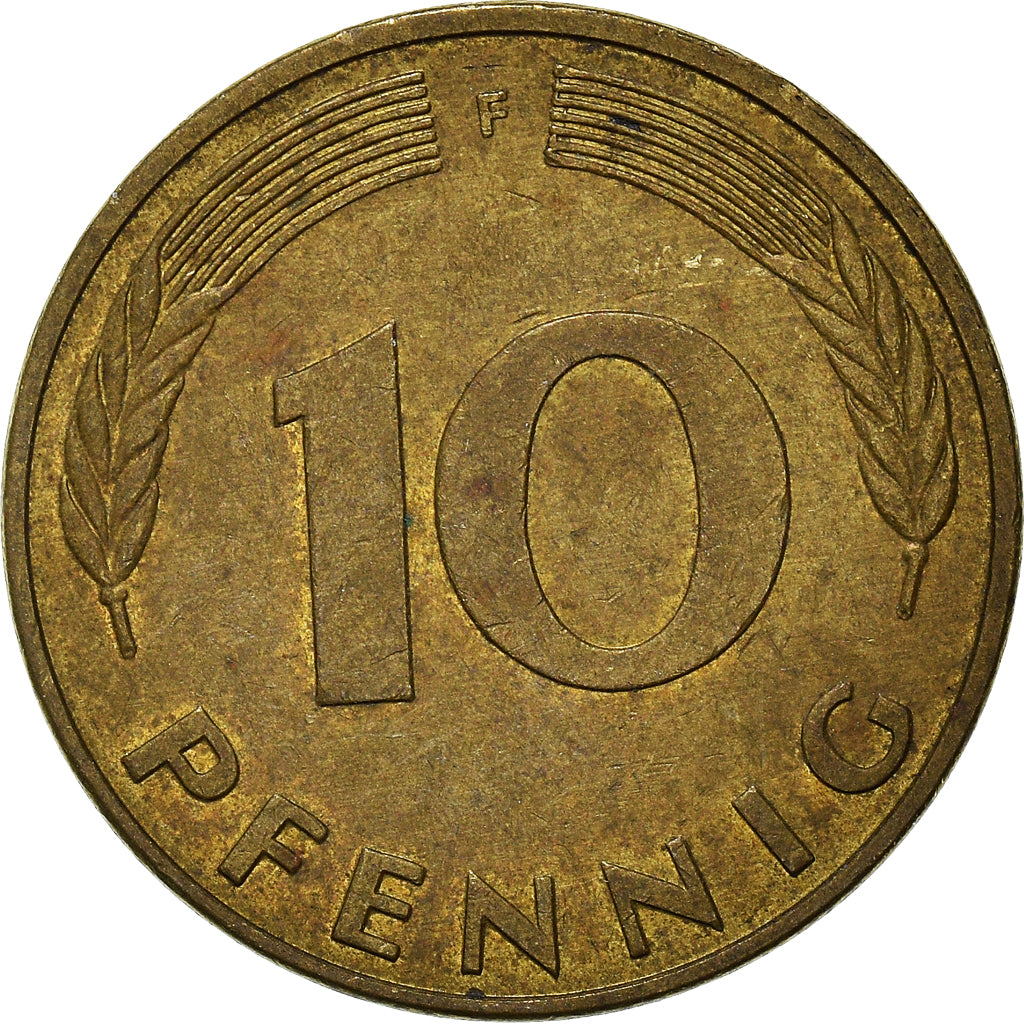 Moeda, ALEMANHA - REPÚBLICA FEDERAL, 10 Pfennig, 1985