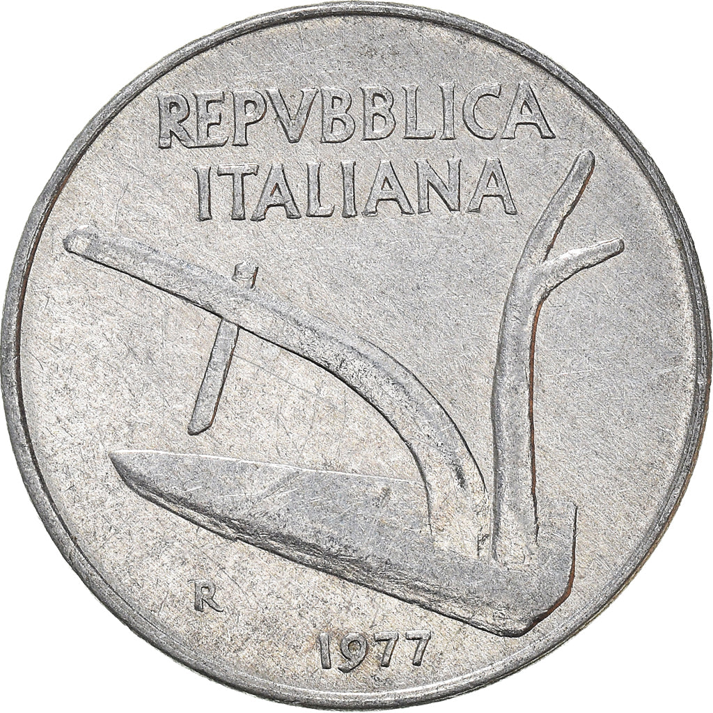 Moneda, Italia, 10 Lire, 1977
