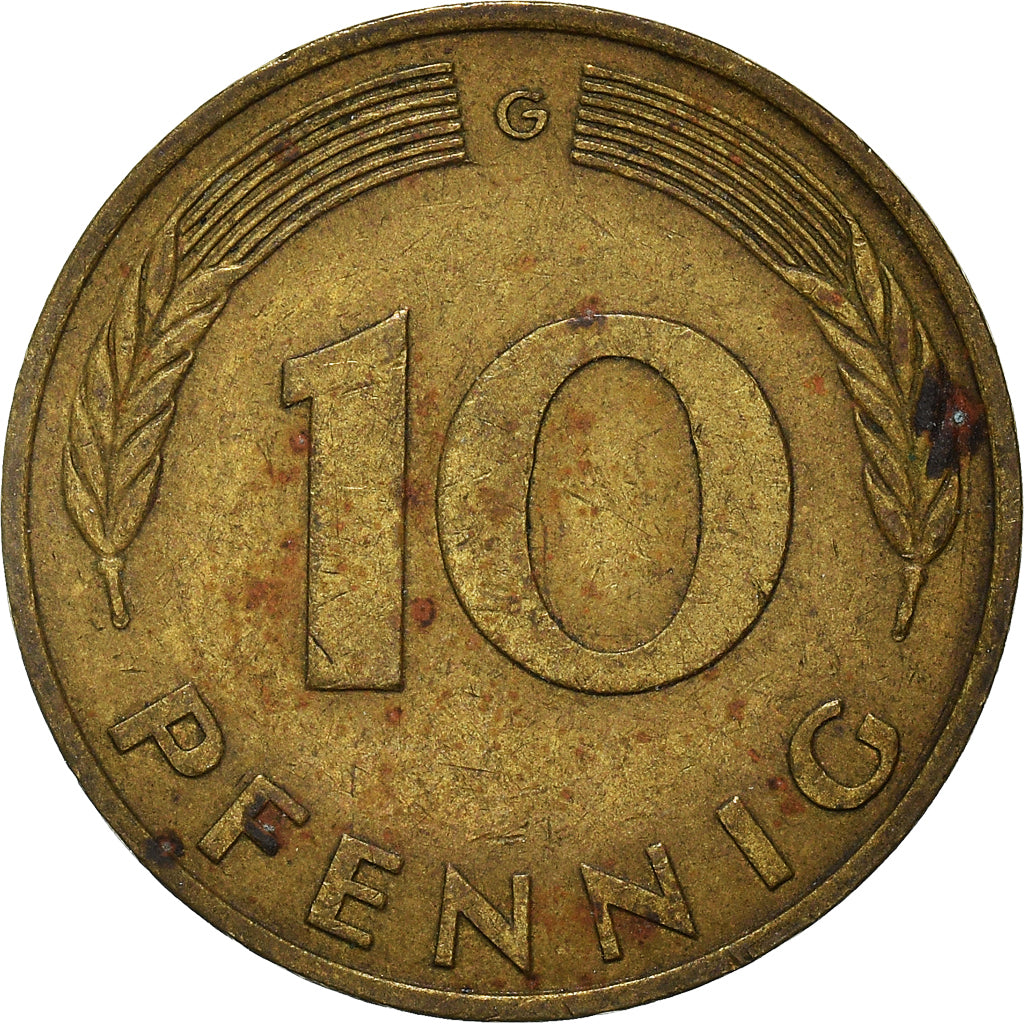 Moneda, ALEMANIA - REPÚBLICA FEDERAL, 10 Pfennig, 1976
