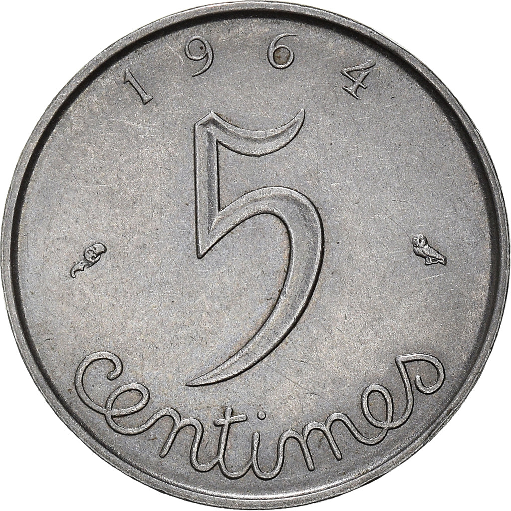 Monnaie, France, 5 Centimes, 1964