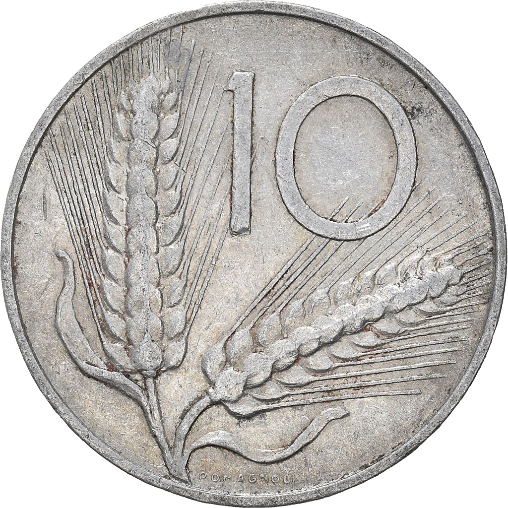 Moeda, Itália, 10 Lire, 1953
